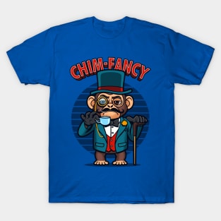 Chim-Fancy Cute Funny Fancy Tea Drinking Chimpanzee T-Shirt